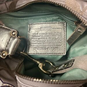 Coach Metallic Silver and Tan Shoulder Bag